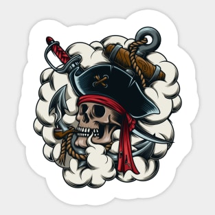 Smoking Pirate Sticker